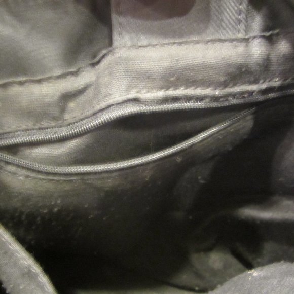 GUESS BLACK BAG W/SILVER ACCENTS, RAYON BODY - Picture 8 of 8